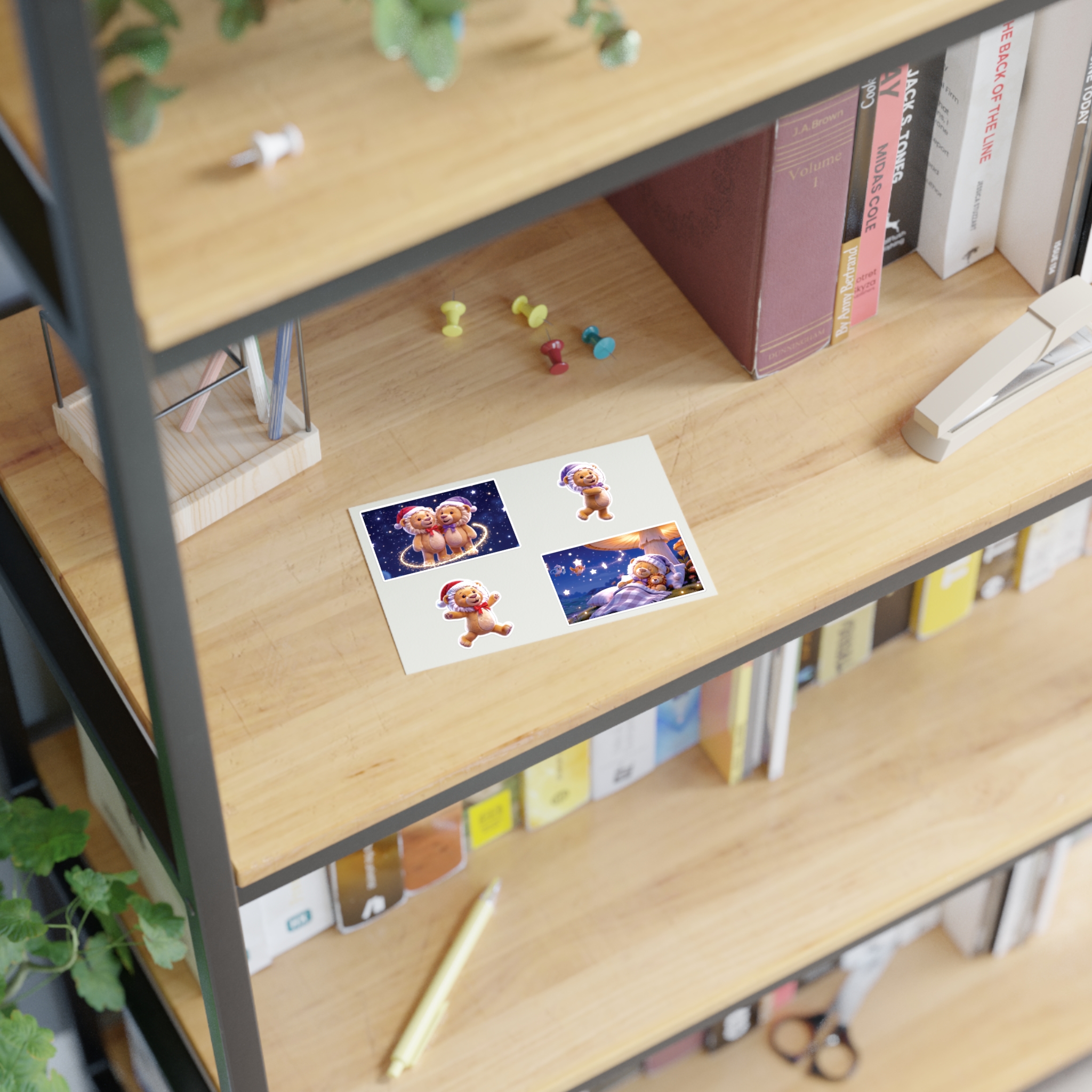 Lea & Leo Sticker Sheet - Cozy Nighttime Illustration Stickers