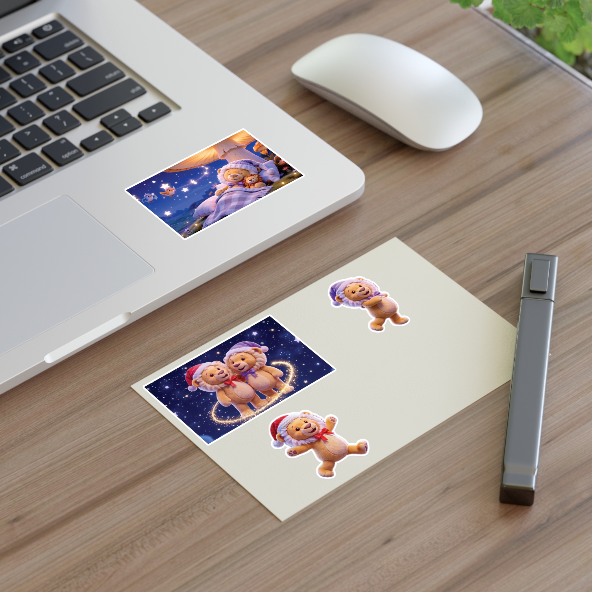 Lea & Leo Sticker Sheet - Cozy Nighttime Illustration Stickers